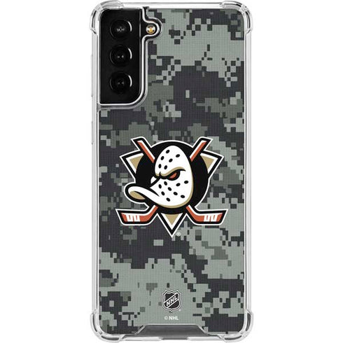 NHL Anaheim Ducks Camo Galaxy S21 FE Clear Case
